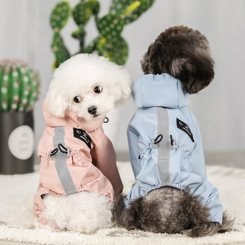 All in one Waterproof Hooded Raincoat for Dogs