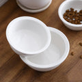 Double ceramic food bowls